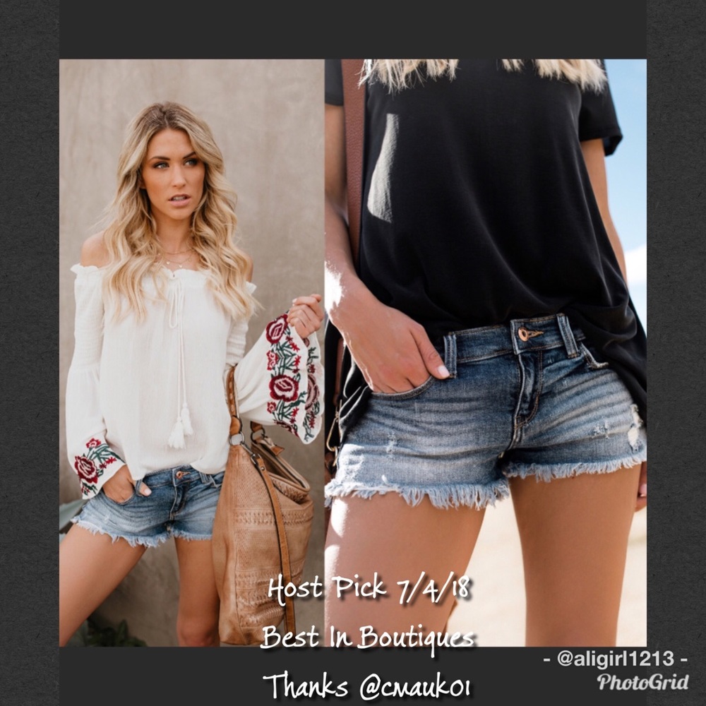 Distressed Denim Shorts